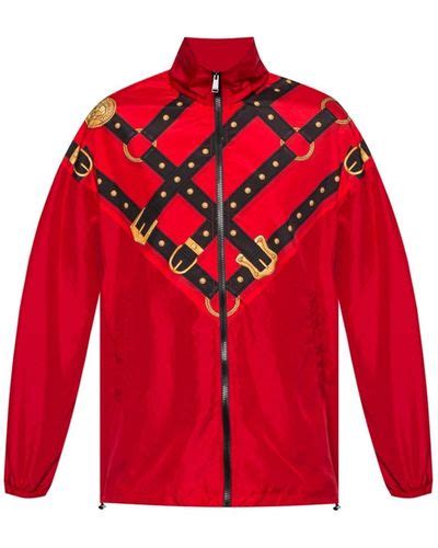 versace jacket black and red|versace jackets for men.